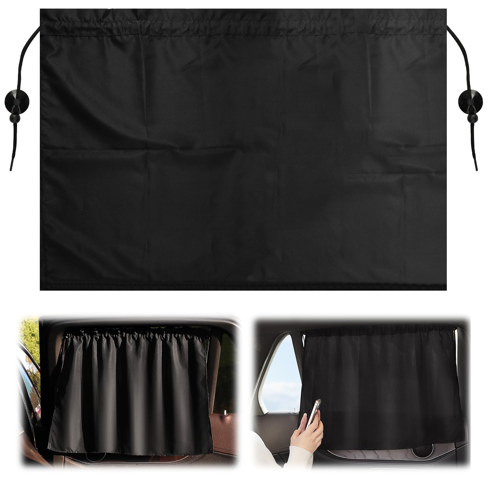 2 Stück Auto Trennvorhänge Sonnenschutz, 66.5x47cm Sonnenschutz Auto Vorhang Seitenfenster, Sonnenblende Kinder Autovorhänge für Camping Reisen Kinder Schlafen