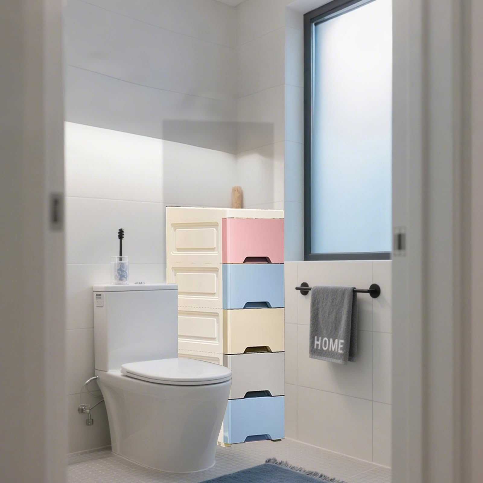 Générique Cabinet, Kitchen Storage, 5-Tier Vertical Design | Floor Organizer for Hotel Rentals, Apartment Bathrooms, Kitchen Corners, Ristorante Use, Business Facilities, Compact