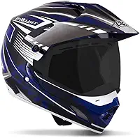 Capacete Cross Th1 Vision Adventure 56 Viseira Fumê Azul/Branco