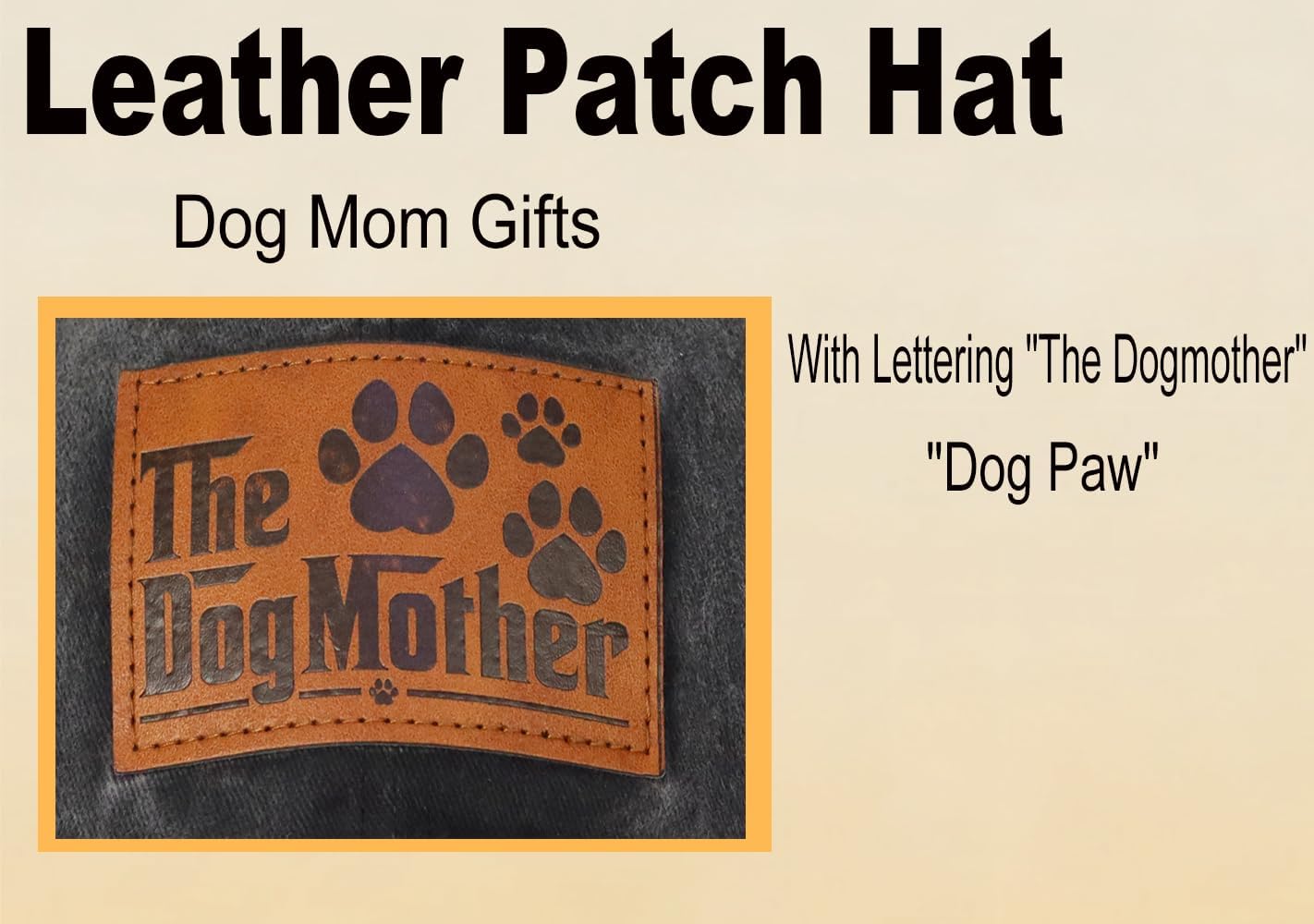 The Dogmother Hat 女性用 調節可能 コットンレザーパッチ Best Dog Mom Ever ベースボールキャップ