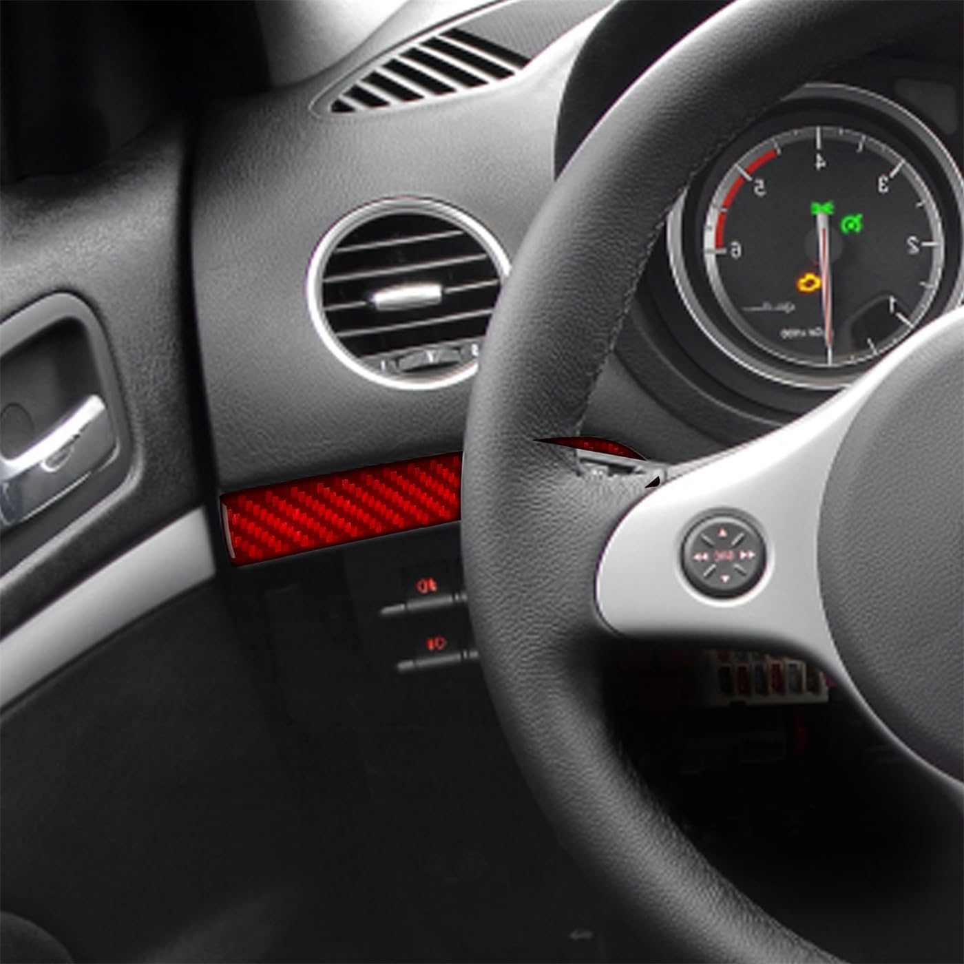 Romeo 159 2005-2011 Alfa Compatible with Car Interior Self Adhesive Dashboard Carbon Fiber Red Sticker A21 (Driver's Side Gauge Trim)