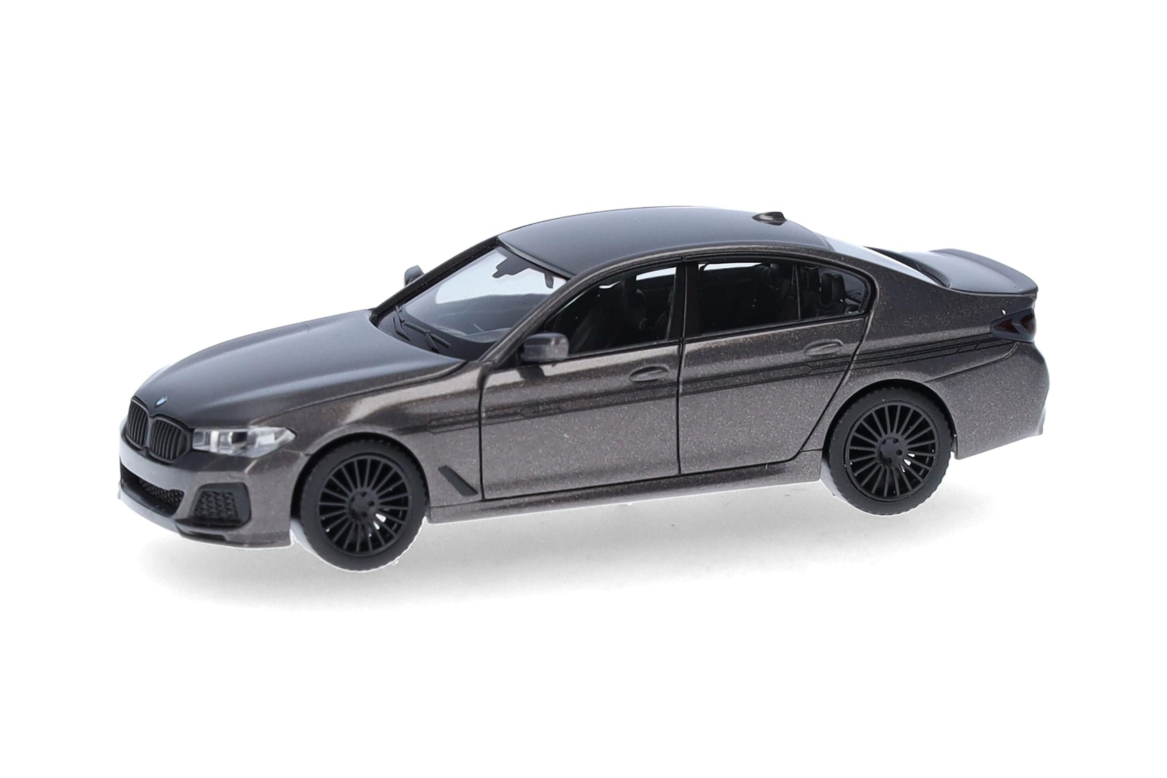 Herpa Model Car BMW Alpina B5 Limousine, miniature at 1:87 scale, collector's item, Made in Germany, plastic model, color: champagne quartz metallic