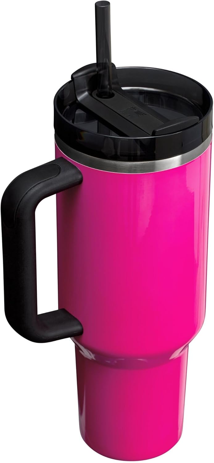 STANLEY Quencher H2.0 Tumbler with Straw 40 oz | Flowstate 3-Position Lid | Cup Holder Compatible for Travel | Insulated Stainless Steel Cup | BPA-Free | Electric Pink