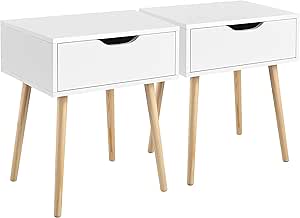 Comodino Shabby Chic Bianco 25x25x70cm - Con Cassetto, Ideale Per Camera Da Letto - Foto 9