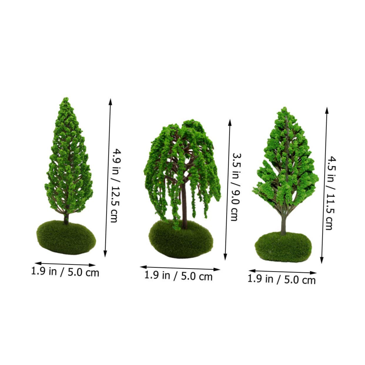 STOBOK 18piezas Mini Árboles Escénicos De Paisaje Mini Árboles Simulados para Decoración De Modelos y Paisajes Materiales para Miniaturas
