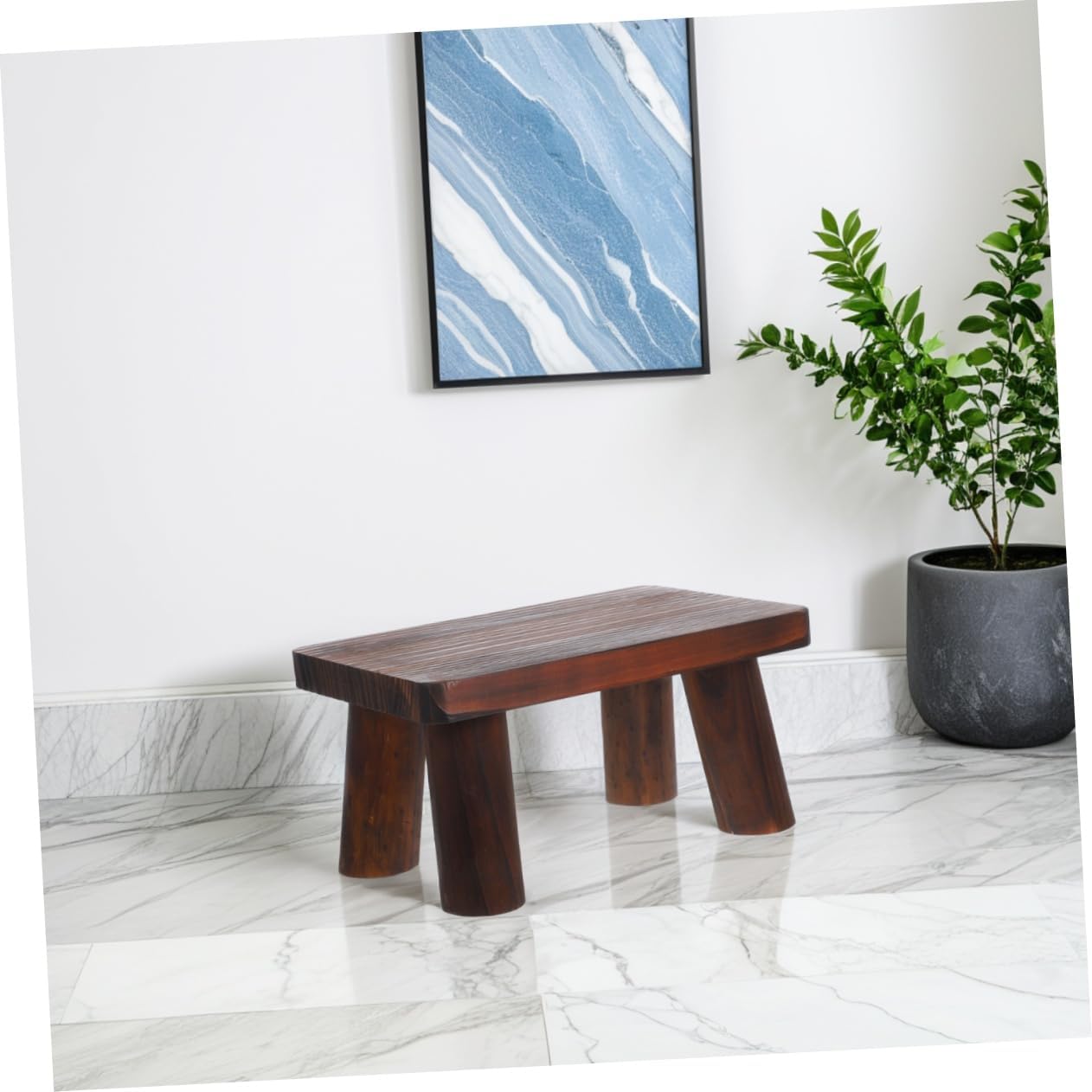 PRETYZOOM Utility Step Stool Small Stool for Seniors Non-Slip Base Modern Minimalist Design for Home