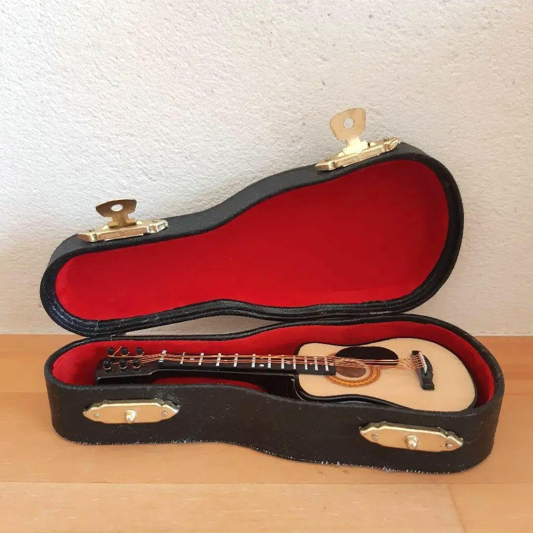 Amazon.co.jp: ケース付きミニチュア ギター オブジェ アコギ