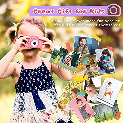 Dylanto Upgrade Kids Selfie Camera, Christmas Birthday Gifts For Girls Age 3-9, Hd Digital Video Cameras For Toddler, Portable Toy For 3 4 5 6 7 8 Year Old Girl With 32Gb Sd Card (Pink #TOP3