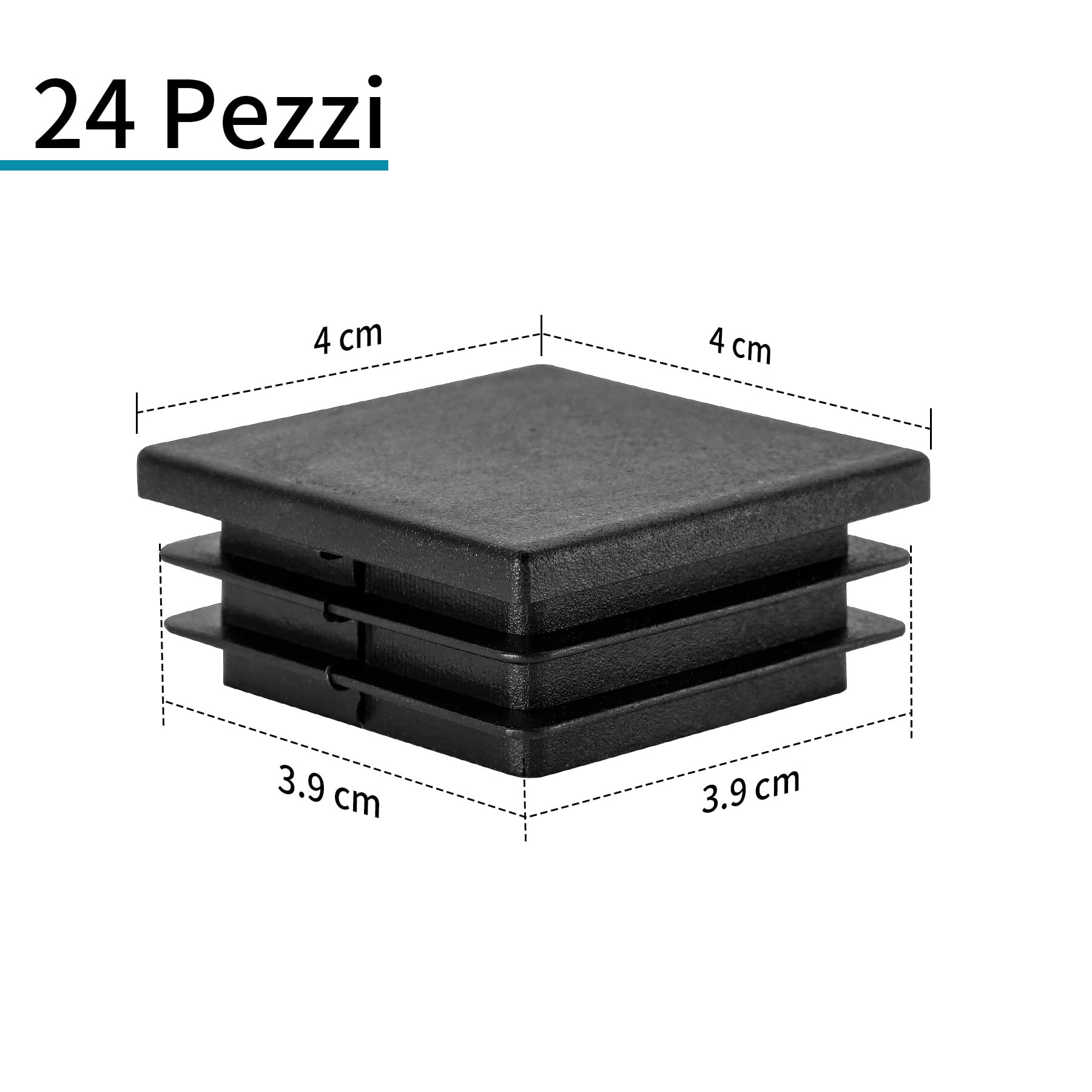 Tappi Per Piedi Tubolari 13x13mm - 20 Pezzi In Plastica Nera | Protezione Pavimenti, Antiscivolo E Anti-Rumore Per Sedie E Tavoli - Foto 2