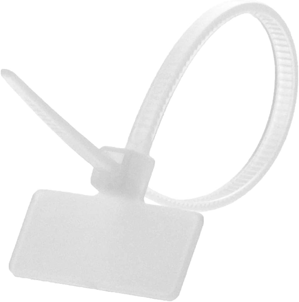 Secure 4 Inch Orange Label Marker ID Cable Tie - Inside Flag for Identification - 100 Pack