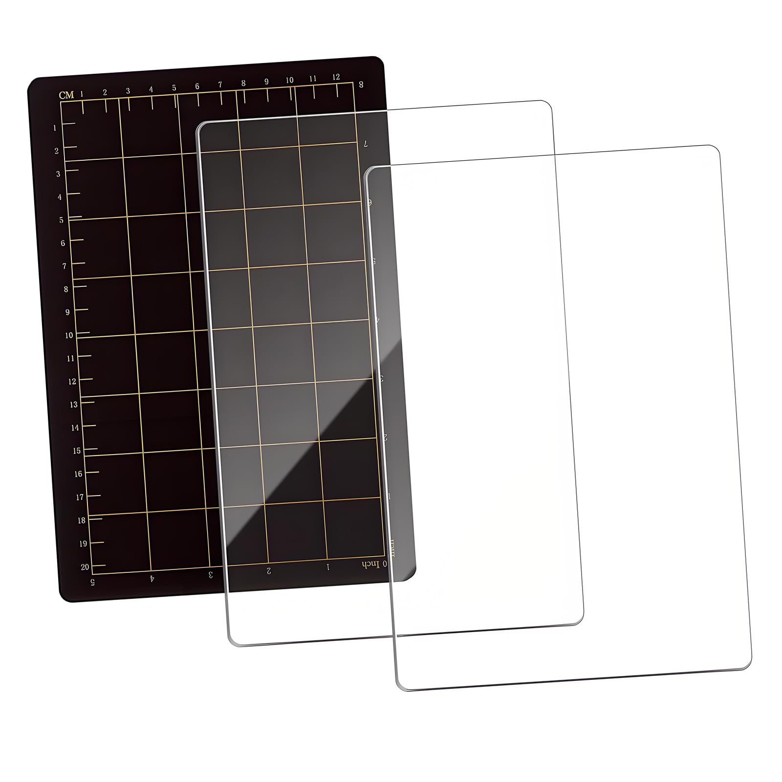 Elnwnnkc Clear Acrylic Cutting Pad with Gridded Mat for Card Making Scrapbooking Quilting Sewing Paper Craft Project Acrylic Cutting Pad
