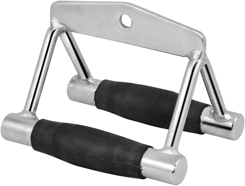 tinkertonk Multi Gym Cable Attachment Single/Double Stirrup/Seated Row Handle Grip Twin Bra (Double(with grips))