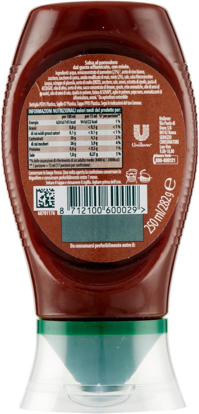 10X Calvé Salsa Barbeque al Miele BBQ Sauce with Honey, Ideal for White Meat with a More Intense Flavour 250 ml,+Italy shop Kostenloser Schlüsselanhänger
