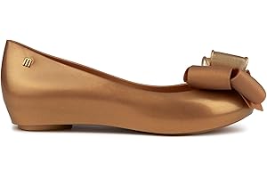 Melissa Flats: Ultragirl Fab Bow Ballerina Shoes Gold - Shimmering Comfort and...