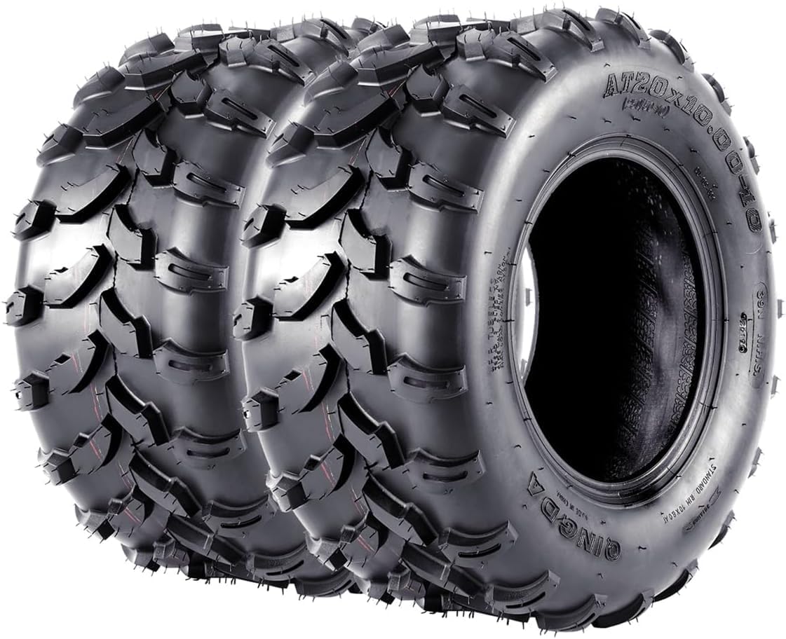 Set of 2 AllTerrain Tires AT20x1010 4PR ATV Tires, All Terrain ATV UTV Mud Trail