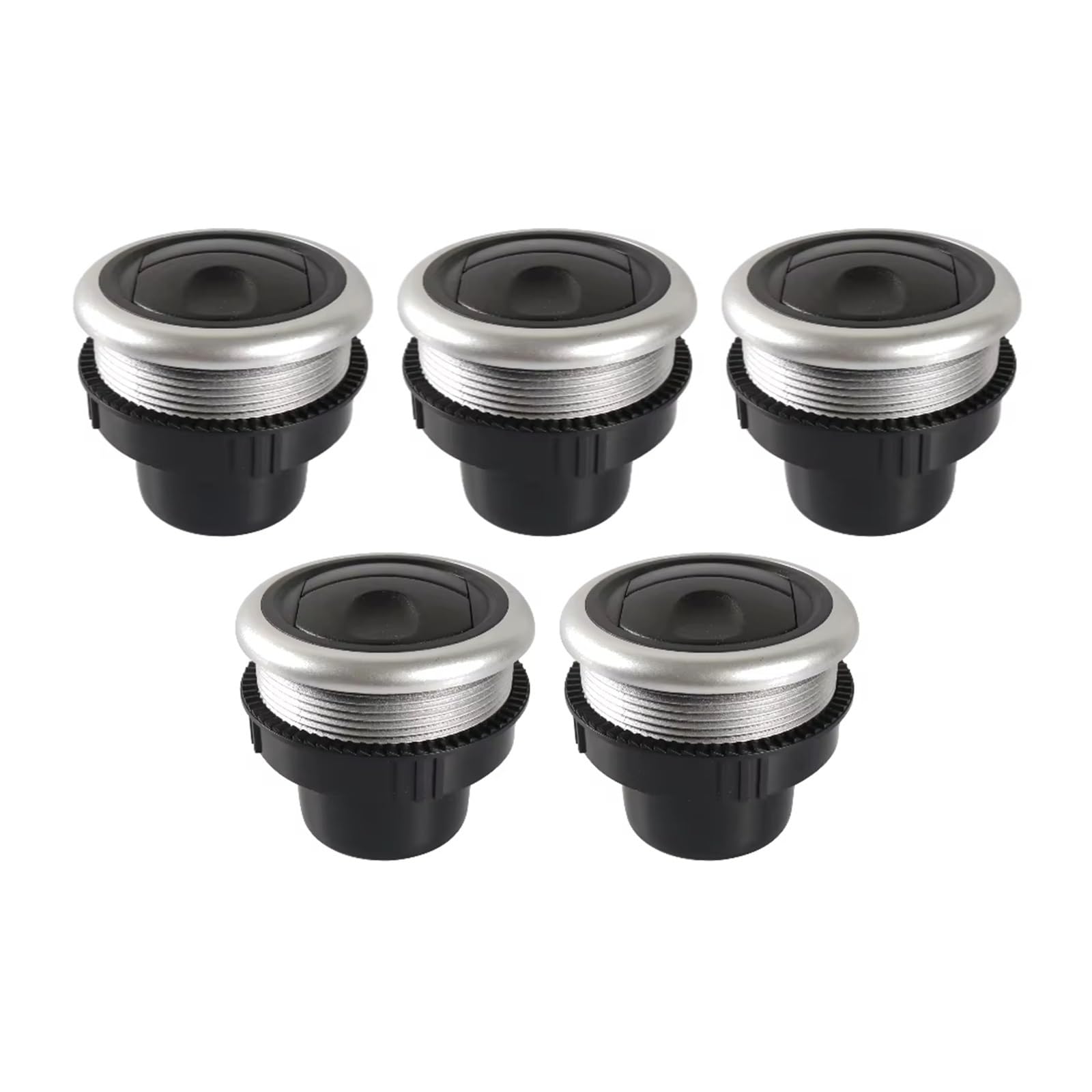 Jkywol 5 Pcs Car A/C Air Conditioning Vents 71Mm Car Interior A/C Air Vent Round 63Mm Hole Size Dashboard Conditioning Deflector Rotation For Caravan Camper Rv Bus