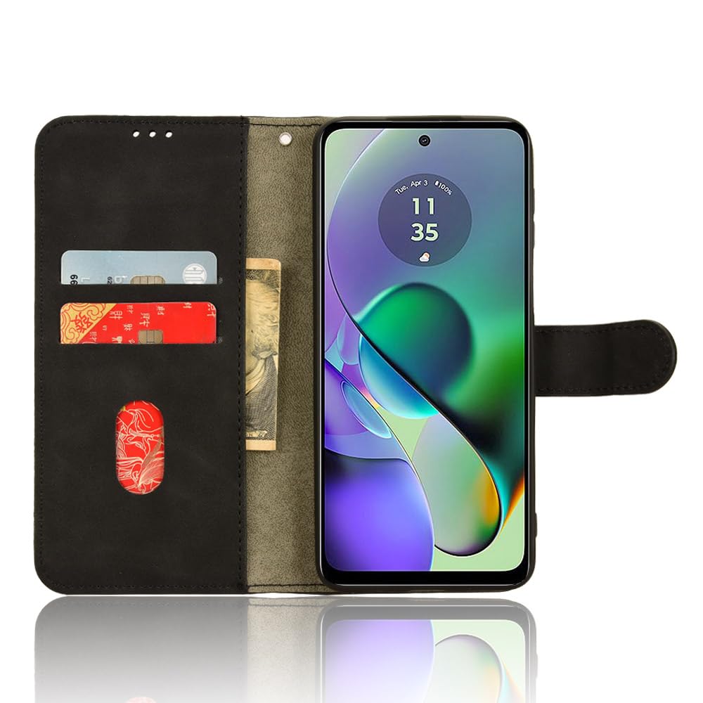 HAOYE Leather Folio Cover per Motorola Moto G55, Premium Pelle