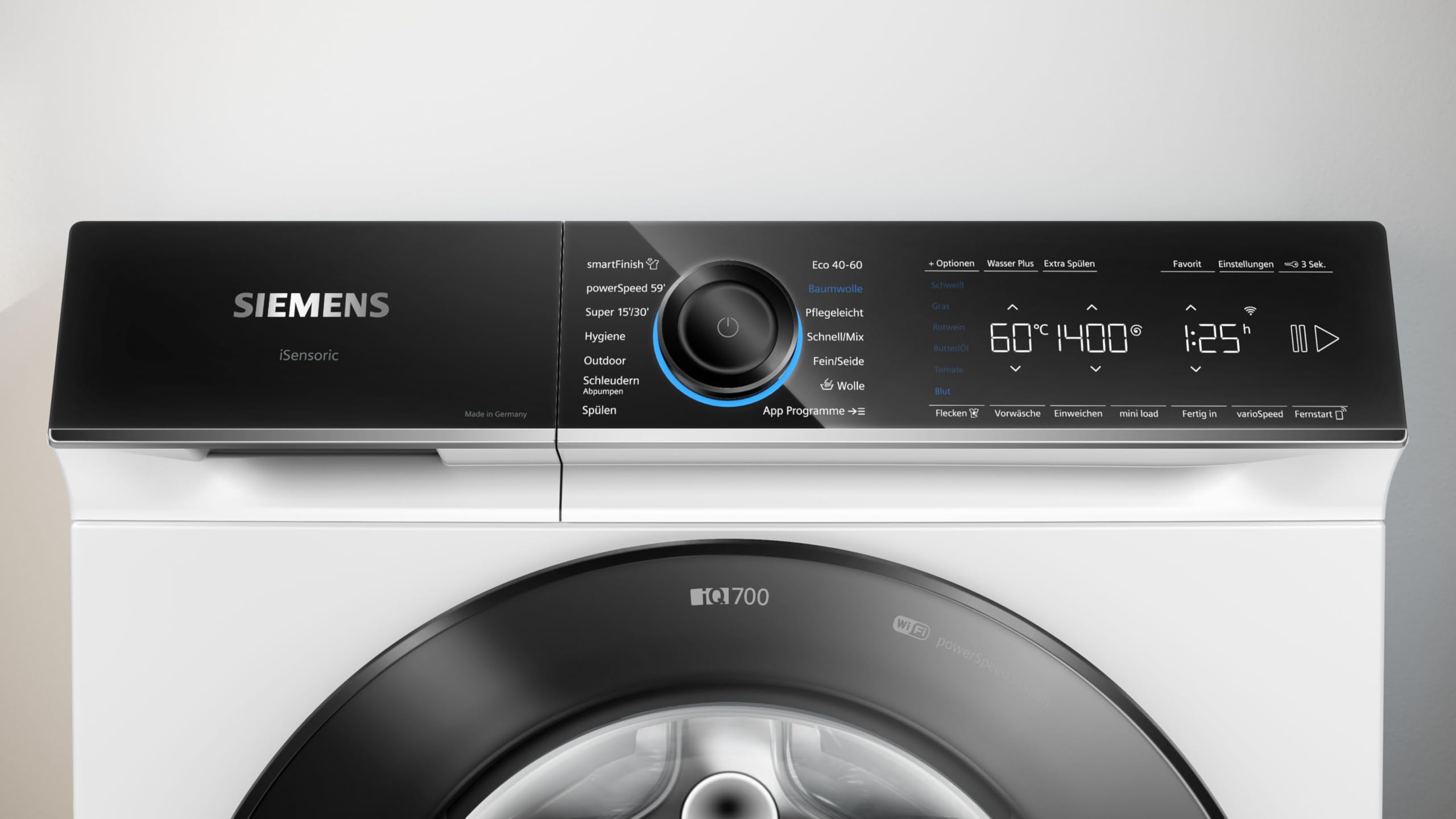 Siemens iQ700 Smarte Waschmaschine 9 kg 1400 UpM WG44B20Z0 | Home Connect App Steuerung von überall, Knitterschutz dank smartFinish, leiser bürstenloser iQdrive Motor