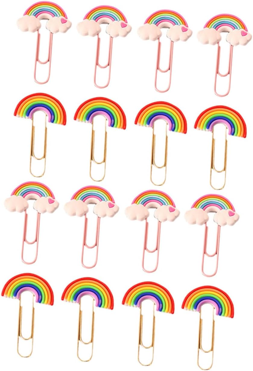16pcs PVC Colorful Bookmark Clips for Reading and Files