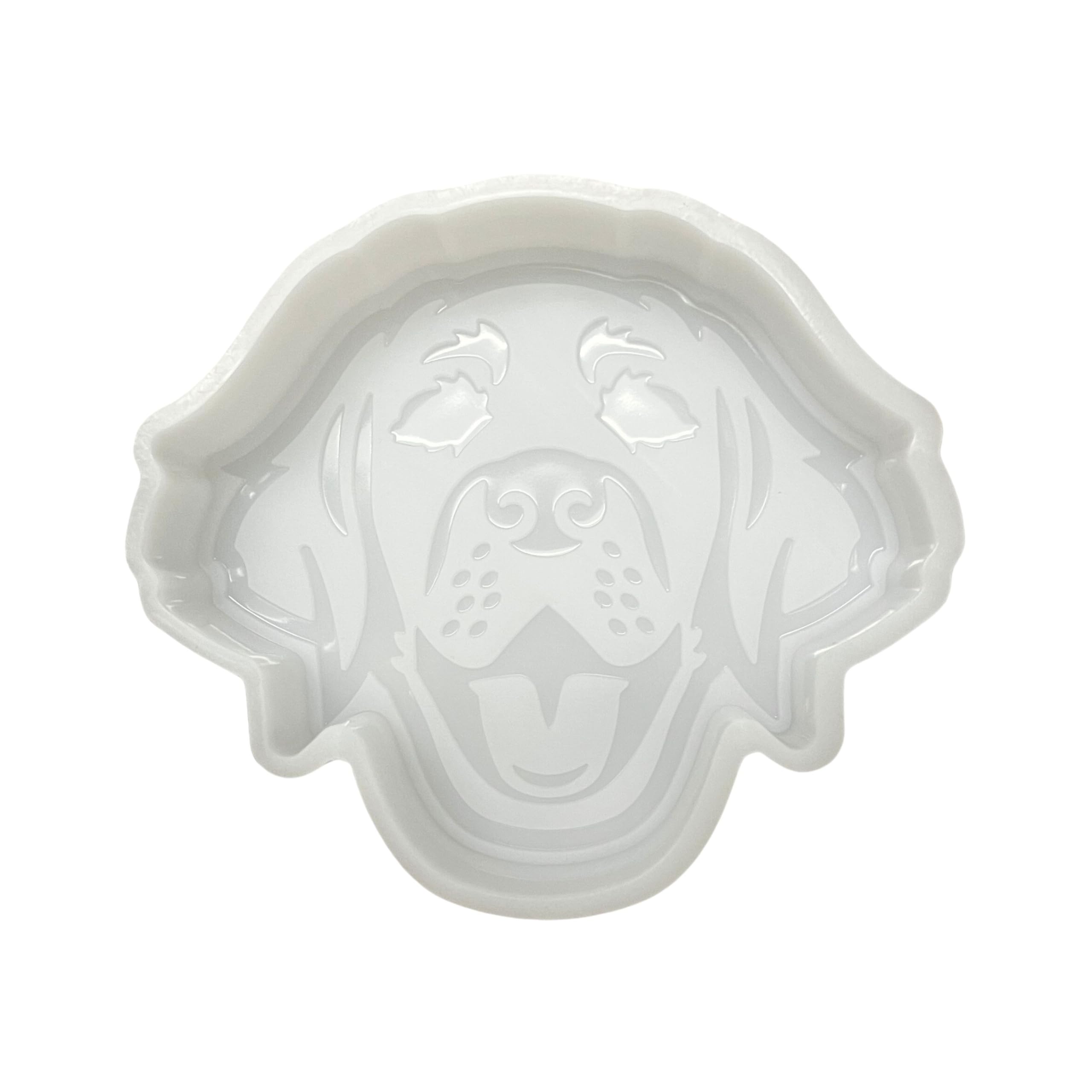Labrador Dog Lab Face Car Freshie Silicone Mold 4 x 3.5 x 0.8” inches Golden Retriever Dog Mom Dog Paw Oven Safe Bake up to 450 F Degrees for Scented Aroma Beads Car Candle, Resin