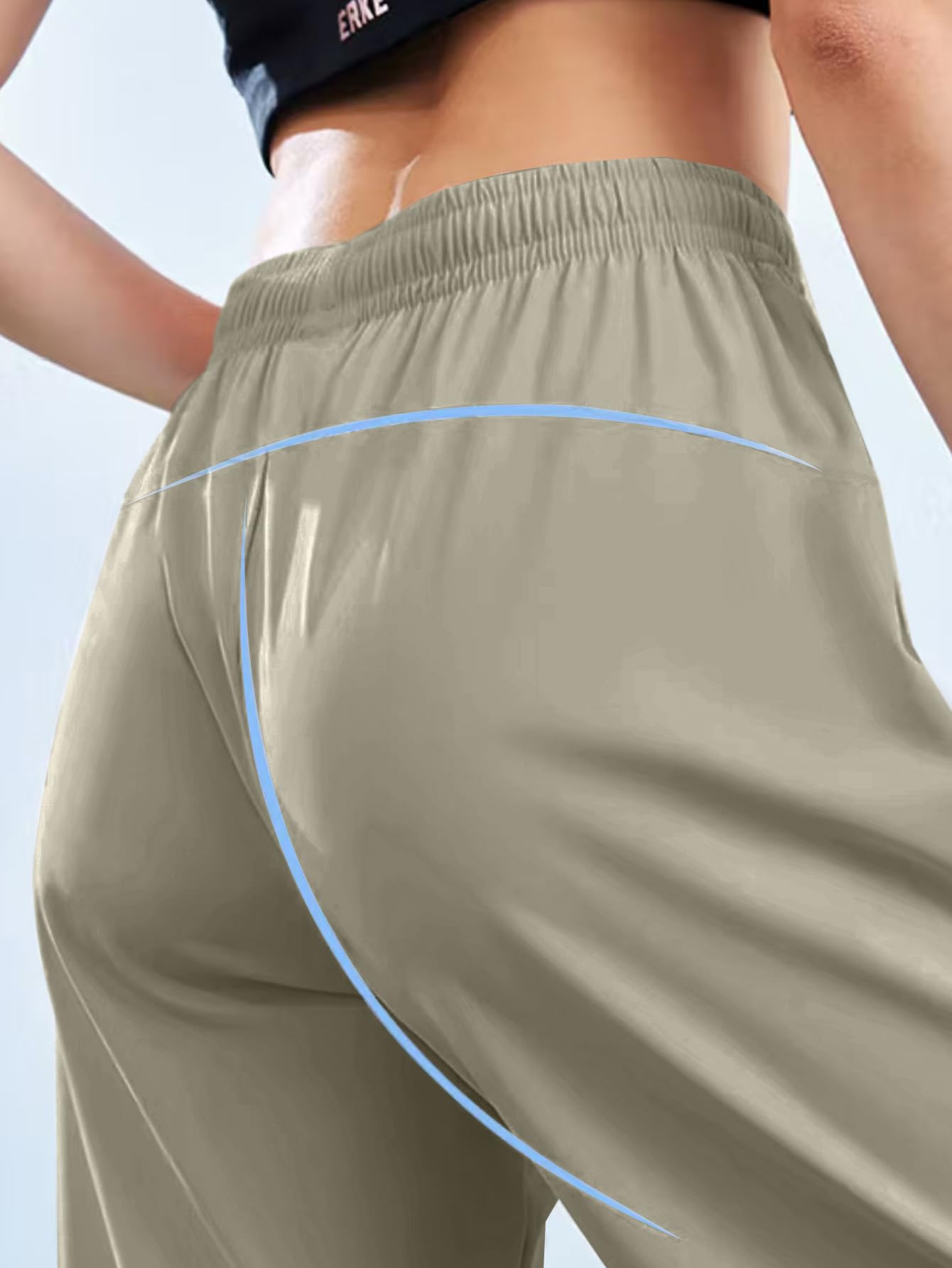 Pantalones de senderismo para mujer, ligeros, cómodos, transpirables, de secado rápido, elásticos, con bolsillo con cremallera