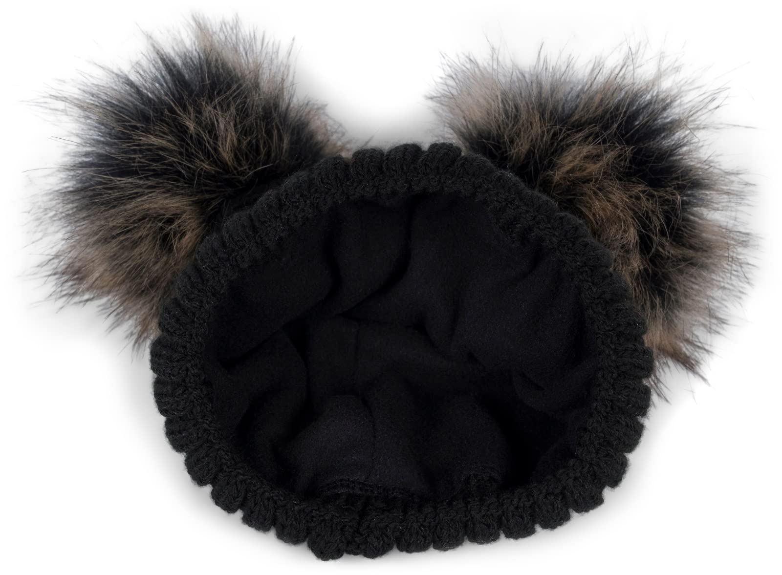 styleBREAKER Gorro de Punto para niños con 2 Pompones de Piel sintética y Forro Polar, Gorro de Invierno, Gorro de Punto, 2-5 años 04024203