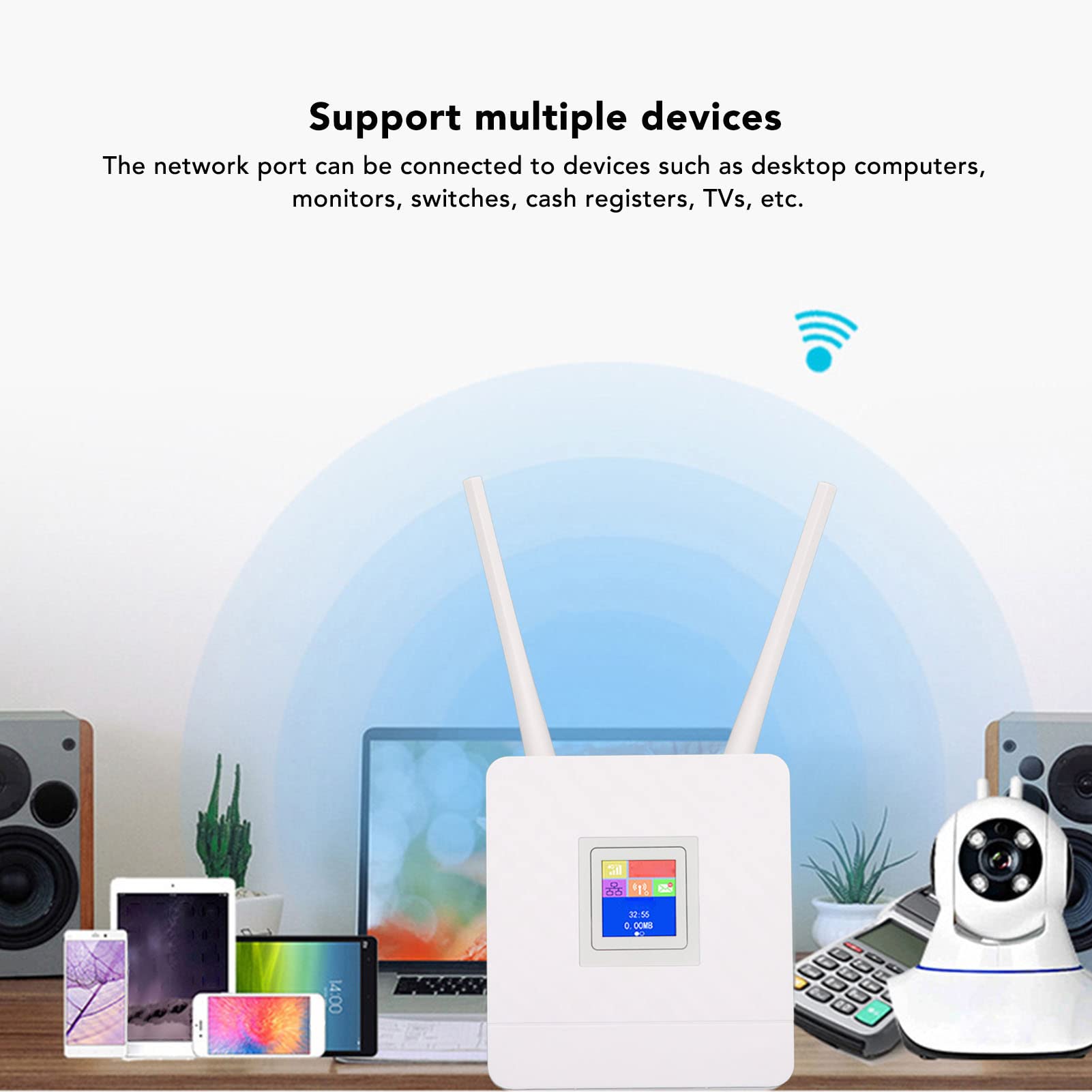 Router WiFi 4G LTE Cpe, Karta SIM 4G LTE Cpe Router WiFi, 3 Interfejsy Sieciowe, Router WiFi 4G z Gniazdem Karty SIM, Router do Domowego Biura