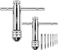 Vista 9 de Rocaris Llave de trinquete ajustable con mango en T + 5 piezas M3-M8 rosca métrica de rosca métrica