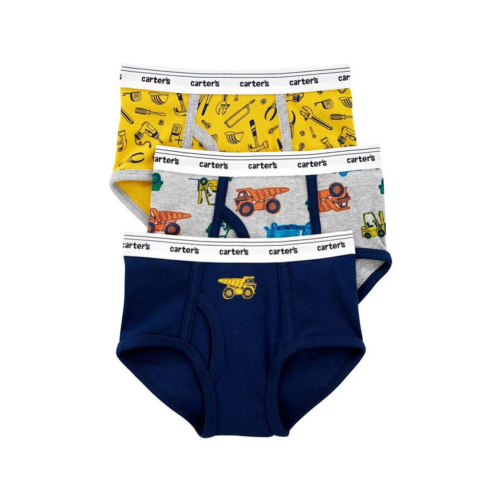 Carter's Boys' 3 Pack Monkey Superhero Cotton Briefs (8, Trucks Tools)
