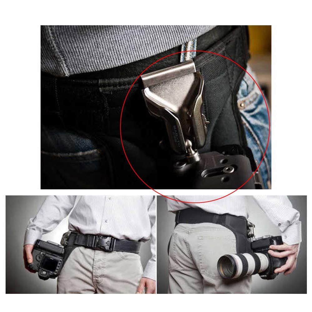 Andoer DSLR Camera cintura in vita con fibbia in lega di alluminio della clip Hanger