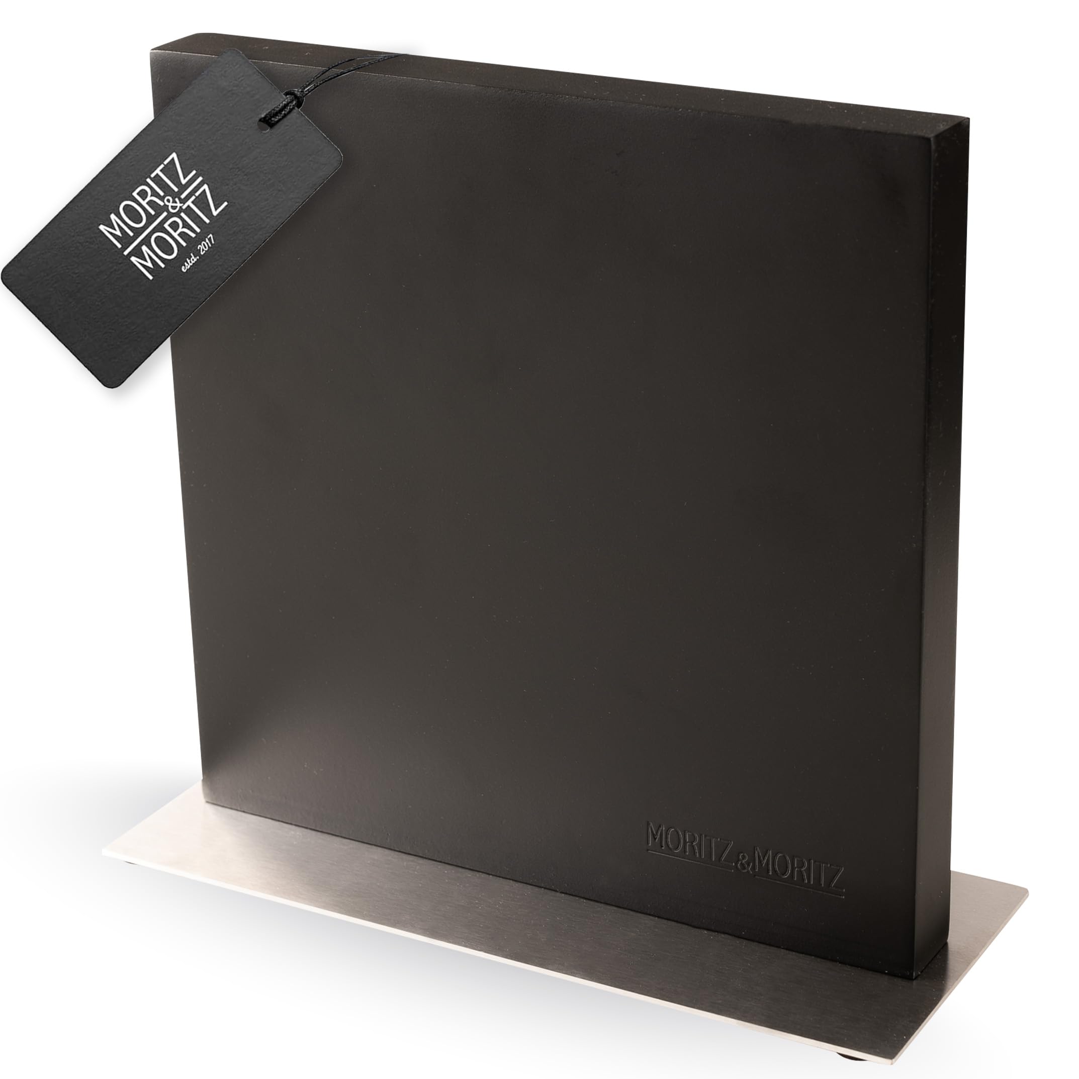 Moritz & Moritz Magnet Messerblock schwarz - Messerhalter Magnetisch mit starkem Halt - stabiler Knife Holder für Küche, modern & platzsparend - Messerblock ohne Messer