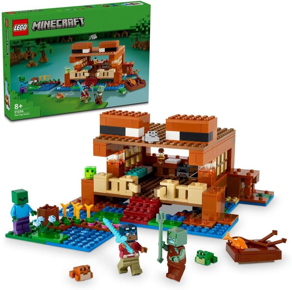 Minecraft The Frog House Building Toy, Gift for Girls and Boys & Kids aged 8 Plus Years Old, Gaming Construction Set with Characters and Animal Mob Figures 21256
