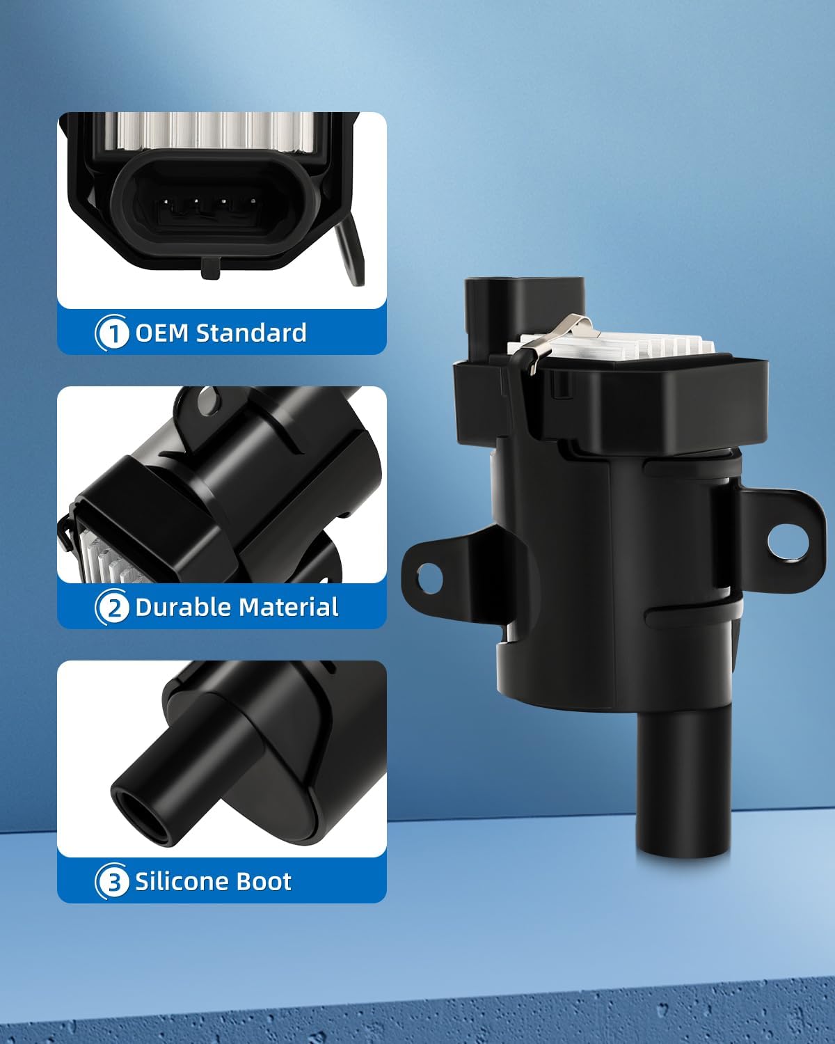 ECCPP Portable Spare Car Ignition Coils Compatible for Buick/for Cadillac/for Chevy/for GMC/for Hummer/for Isuzu/for Workhorse 1999-2007 Replacement for UF262 C1251 (Pack of 4) (4)