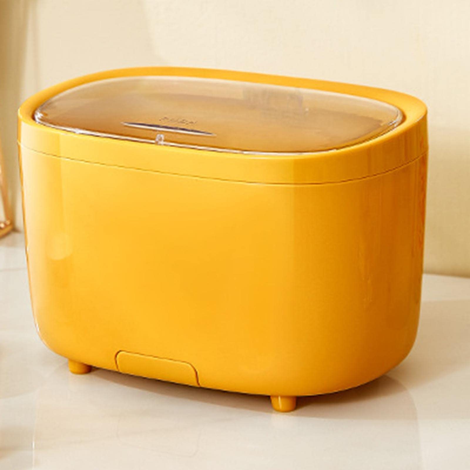 CLUB BOLLYWOOD Mini Trash Can For Desk Portable With Lid For Bathroom Countertop Kitchen Yellow | Trash Cans & Wastebaskets | Home & Garden | Household Supplies & Cleaning | Trash Cans & Wastebaskets 4