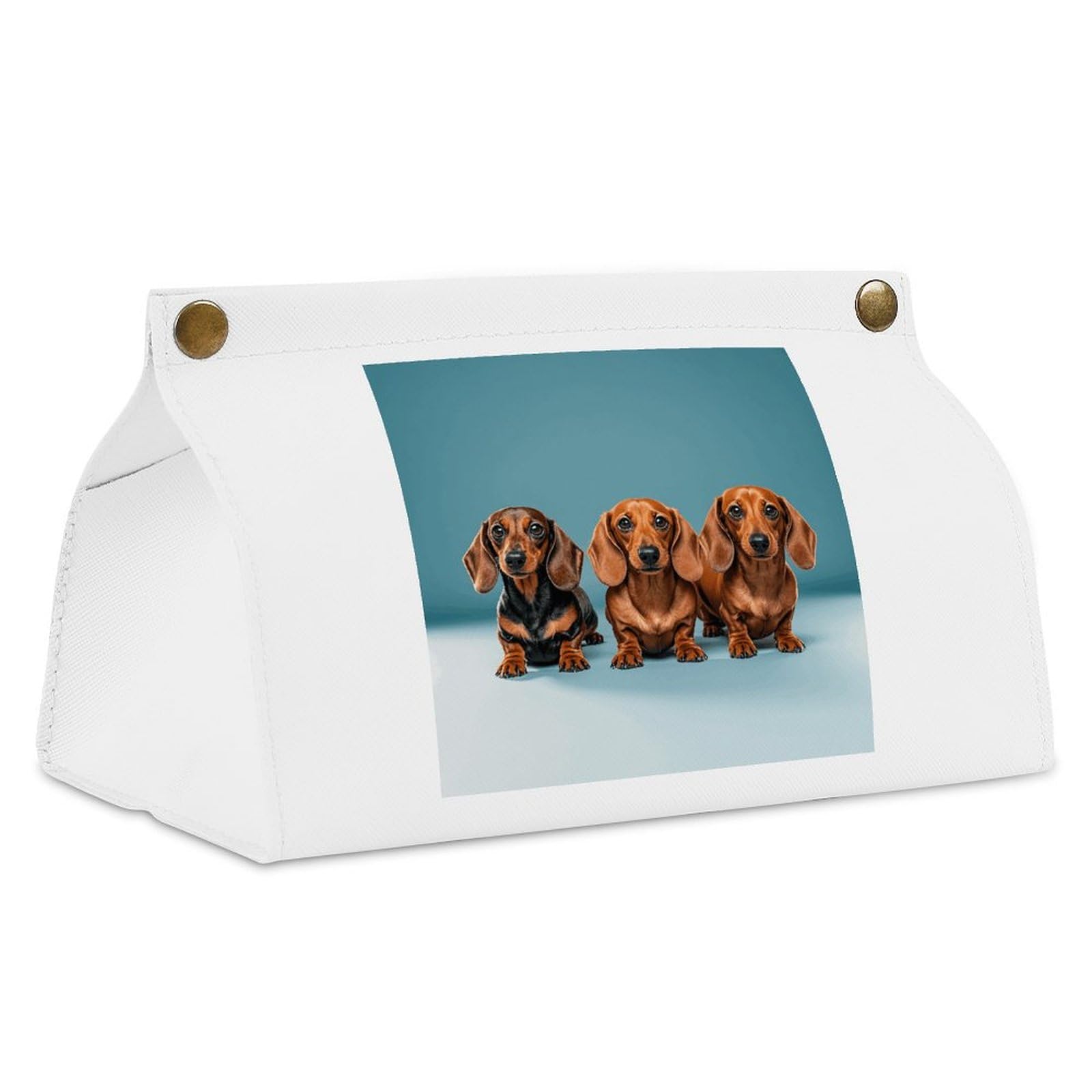 Three Dachshunds Tissue Box Cover Tissue Box Holder PU Leather Tissue Box Cover Rectangle Kleenex Box Covers Tissue