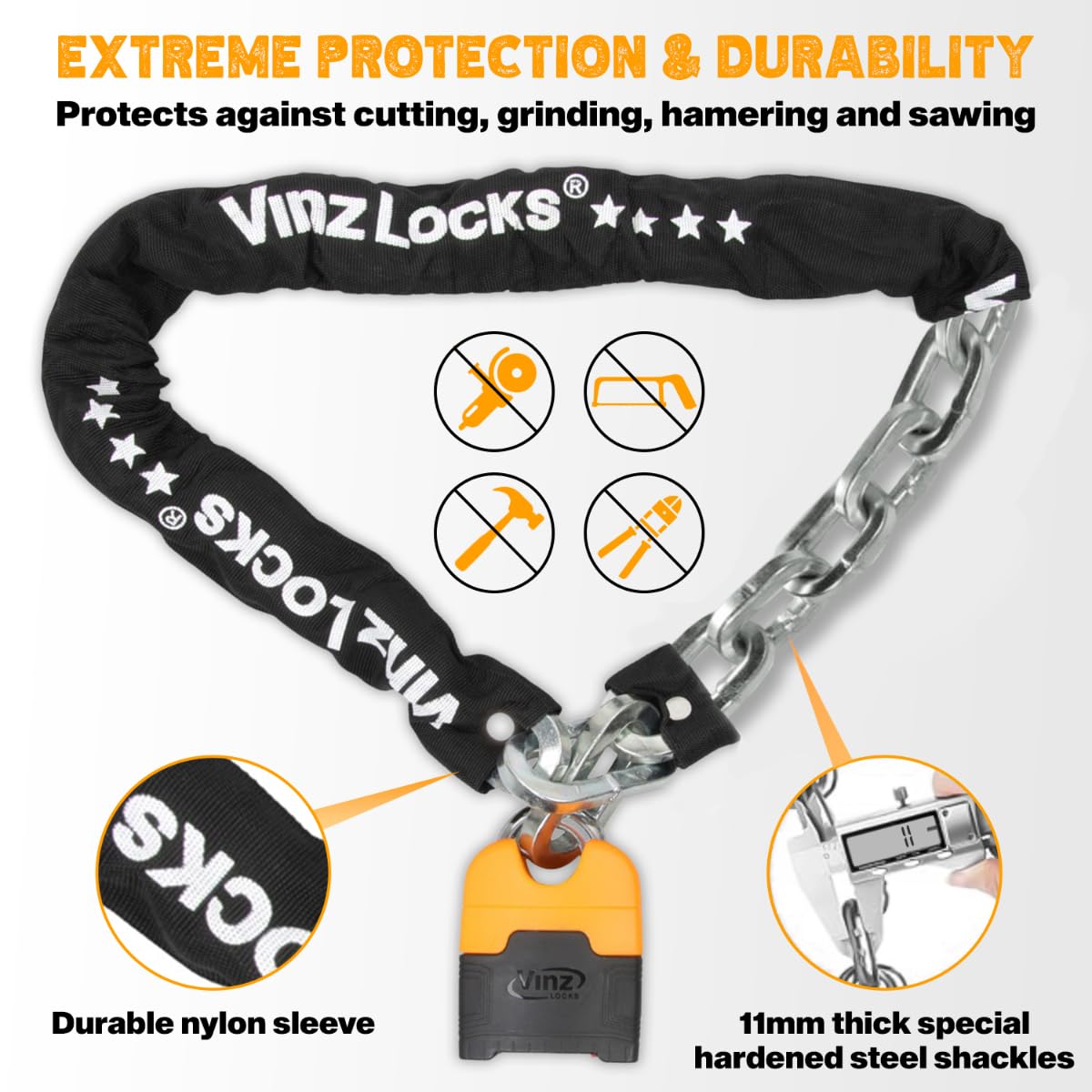 Lucchetto A Catena Makalu Ø10.5mm Certificato ART 4 - Antifurto Per Moto E Scooter - Foto 8