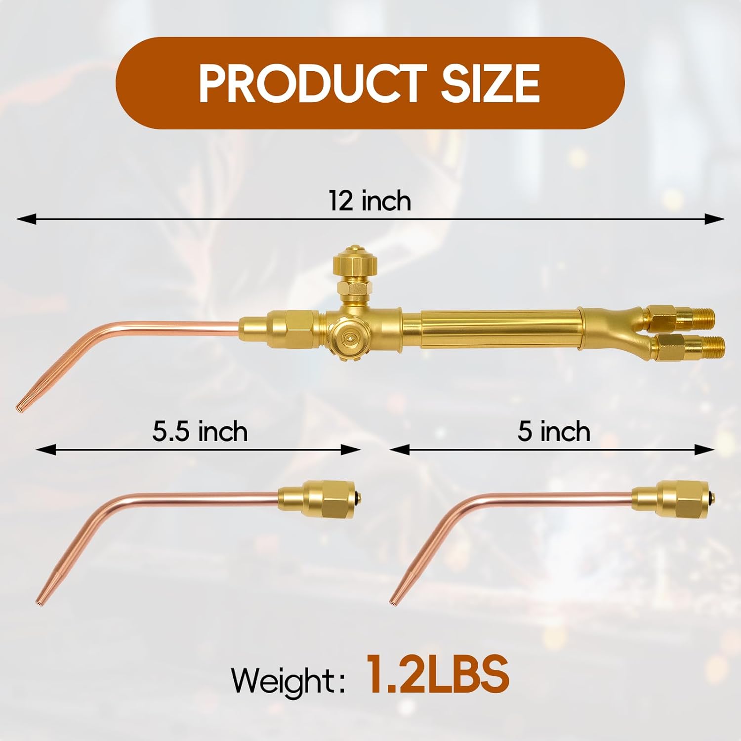 Light Duty Welding/Brazing Torch Kit, Torch Handle Compatible with Victor Series ''J'' Include 3 Welding Tips + Flint Striker