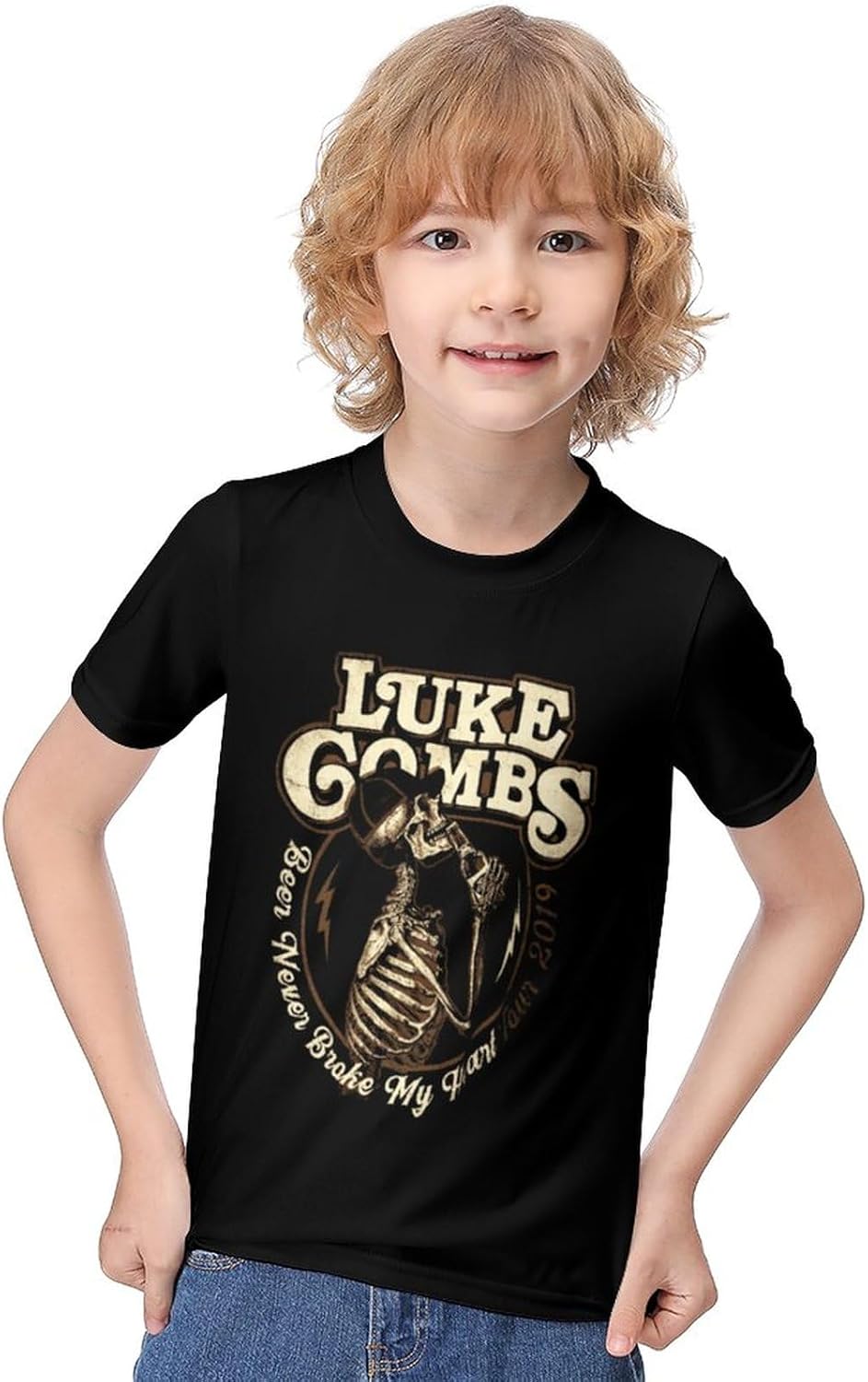 FIBOPEG Boy's TShirt Luke Combs T Shirt for Boys Girls Teen Short