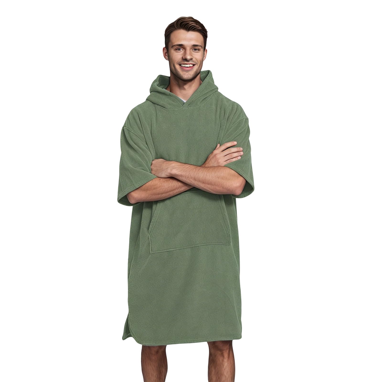 Serviette de bain absorbante avec manches à séchage rapide, texture microfibre pour homme et femme, parfaite pour les voyages et les sports de plein air, peignoir de surf en microfibre
