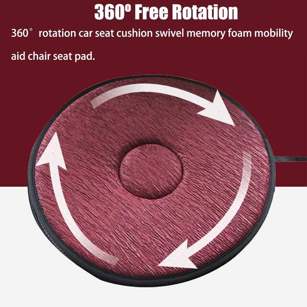 Niikee - Cuscino girevole girevole a 360°, in memory foam, per la mobilità e la mobilità (marrone)