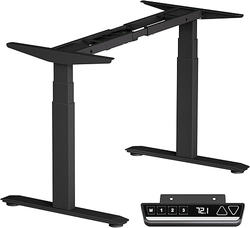 Miniatura 1 de Okin Marco de escritorio eléctrico de pie, patas de escritorio ajustables en altura para mesa de 47 a 63 pulgadas, capacidad de carga ergonómica de