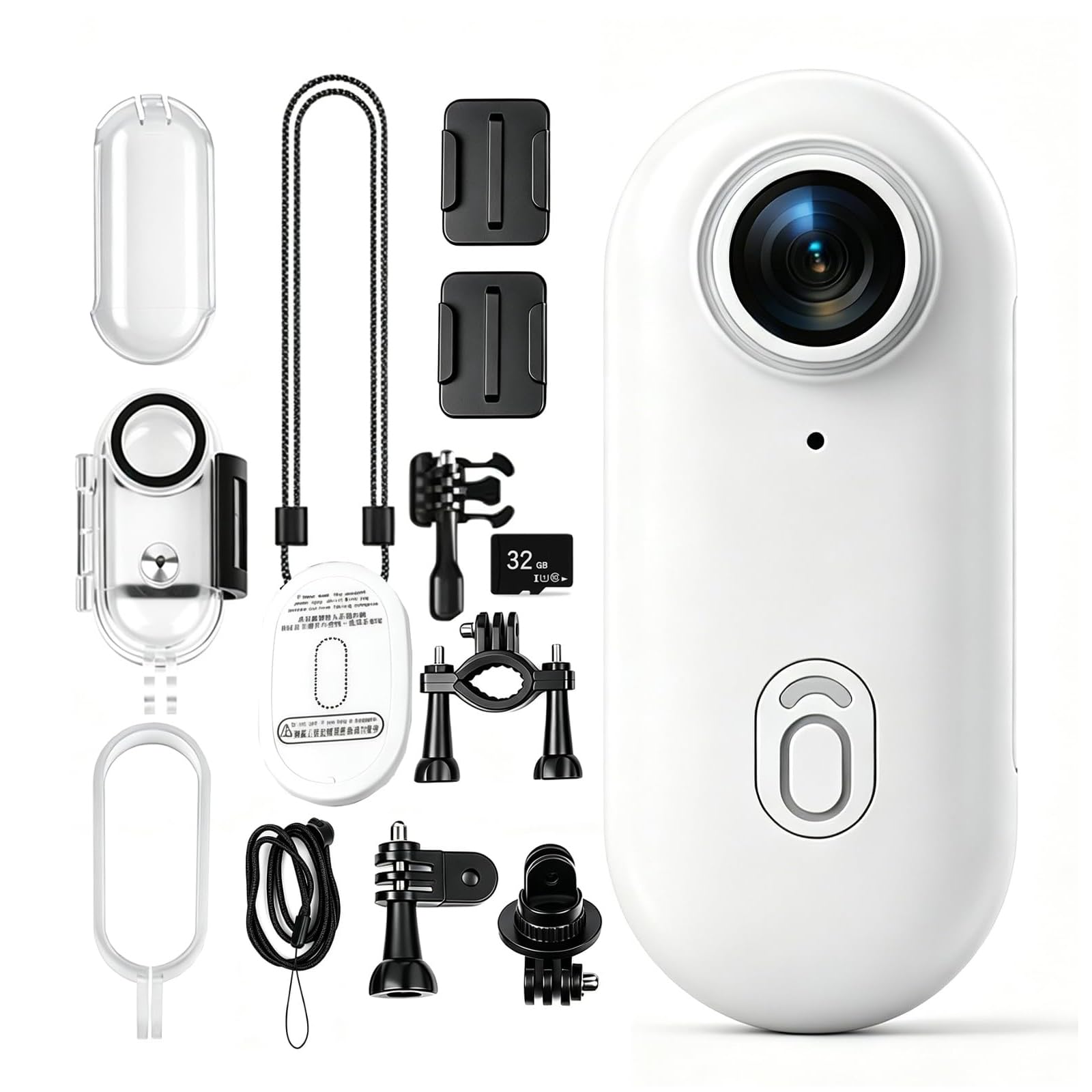 Andoer Mini Action Camera 1080p, Piccola Fotocamera d'Azione WiFi, Obiettivo Grandangolare 120°, Batteria Integrata con Cavo Magnetico, Clip Posteriore, Custodia Impermeabile, Accessori di Montaggio