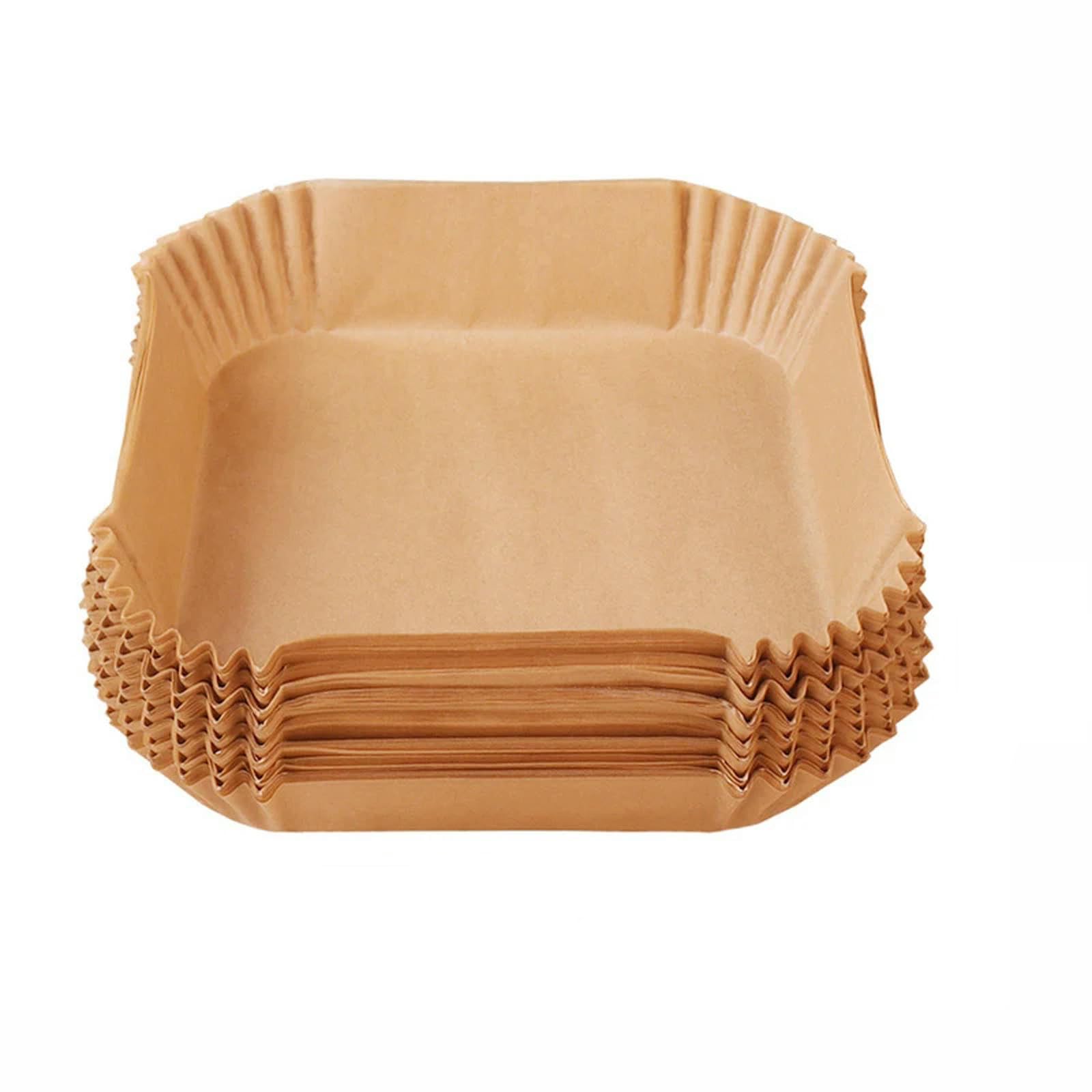 TVIVID 50pcs Air Fryer Paper Disposable Paper Parchment Wood Pulp Steamer Cheesecake Airfryer Tray Baking Paper bandeja freidora aire