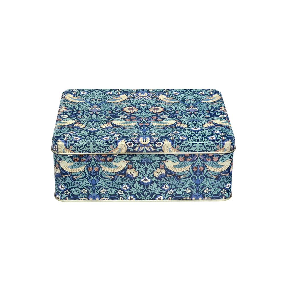 Elite tins Arts & Crafts William Morris - Strawberry Thief Deep Rectangular Tin 195 x 154 x 75 mm