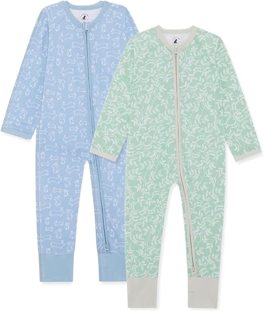 Bramble & Bear Bramble & Bear Pyjamas Intégraux en Coton Bio avec Zip