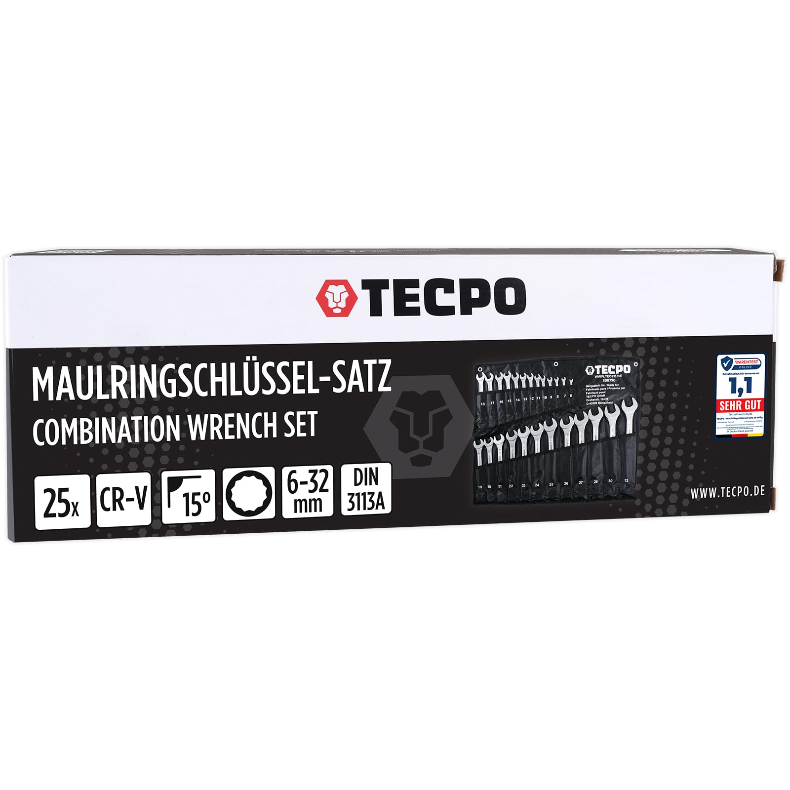 TECPO Maul-Ringschlüssel-Satz 25 Teile Ring Maulschlüssel Werkzeug Schlüssel Set, 6-32mm, 25-teilig
