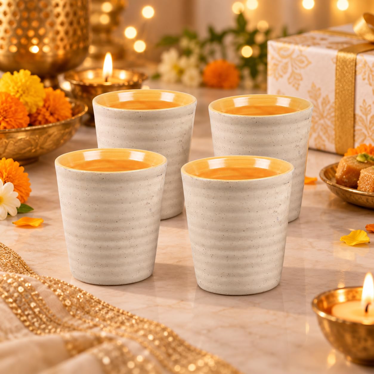 Handmade Ceramic Drinking Glasses - Set of 6 -12 Handmade Ceramic Drinking Glasses - Set of 6 -12