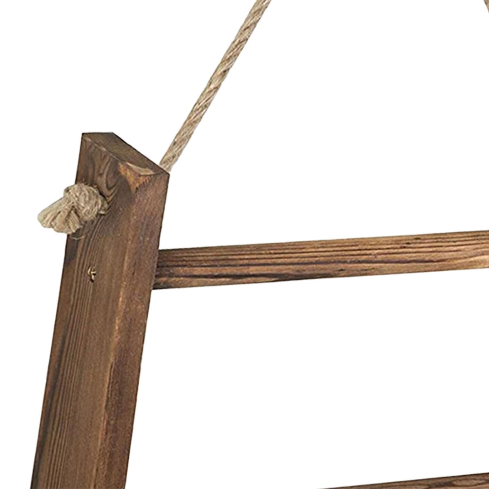 LOVIVER Toalleros de Madera, toallero Colgante, Escalera Colgante de Madera, Colgador de exhibición, toallero de 3 Niveles, Estante para Toallas para Puerta