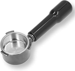 51 mm Kaffee-Siebträger Kaffeemaschine Ersatzteile Zinklegierung 3 Ohren Kaffee bodenloser Kaffeegriff Ergonomischer ABS-Griff Siebträger für DELONGHI ECP3420 685 680