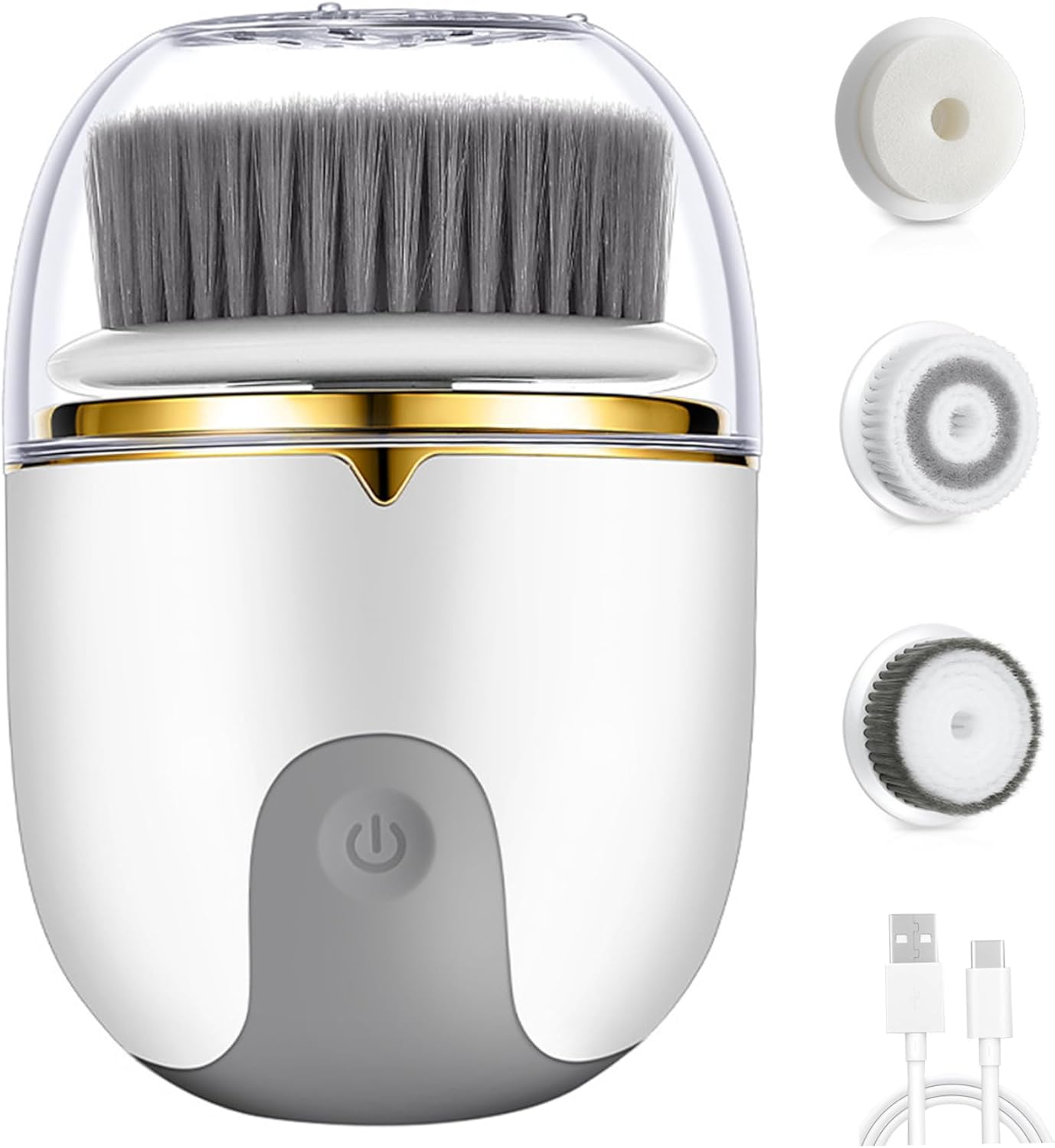 Gezichtsreinigingsborstel, 2 modi waterdichte elektrische gezichtsstruik, elektrische gezichtsborstel, gezichtsafbouwende massageborstel, USB -gezichtsborstelreiniger, spinborstelborstel voor gezicht